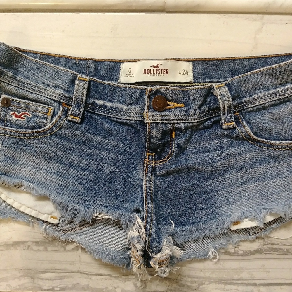 Hollister Distressed Cutoff Denim Shorts Low Rise
